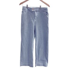 Boden Women's Blue Pinstripe Cropped Jeans Size 8 Long